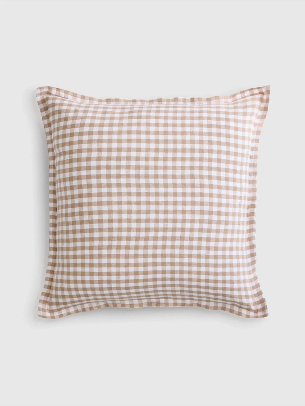 Quince European Linen Gingham Euro Sham Cafe